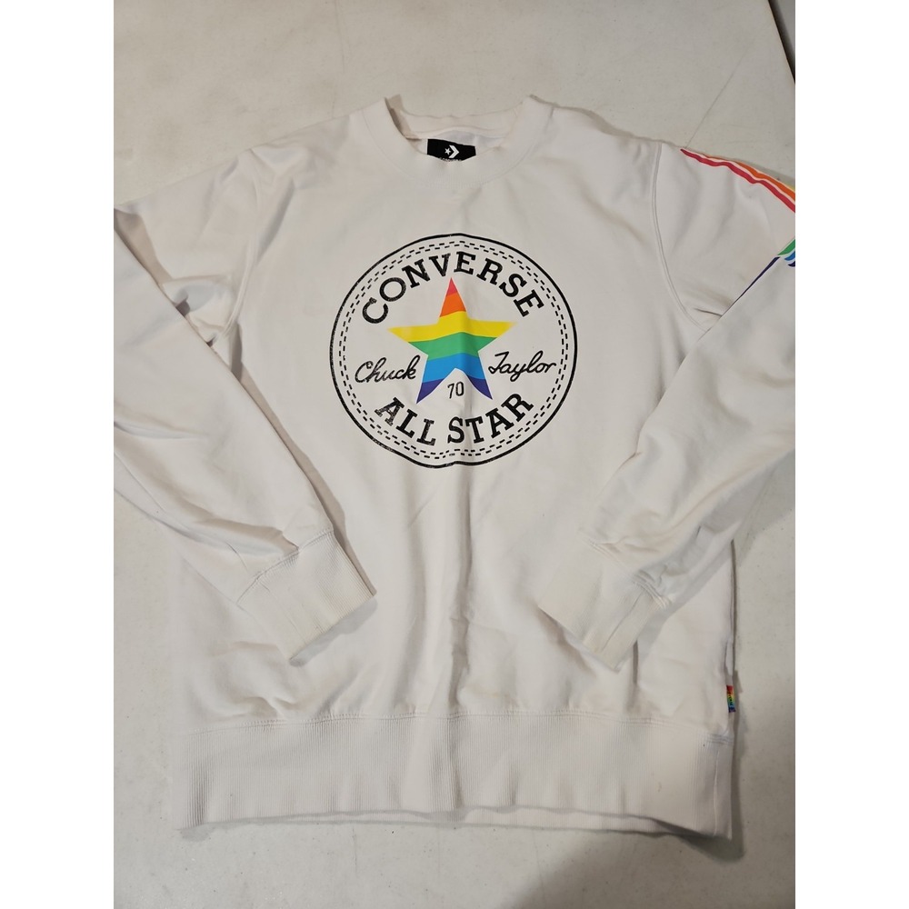 Converse Chuck Taylor All Star Pride Crew Neck Sweatshirt Unisex XS Rainbow(560